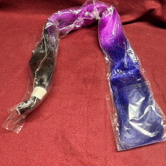 7 Sets of Hair Extensions, Silver Tinsel, and Extension Hanger with Hooks